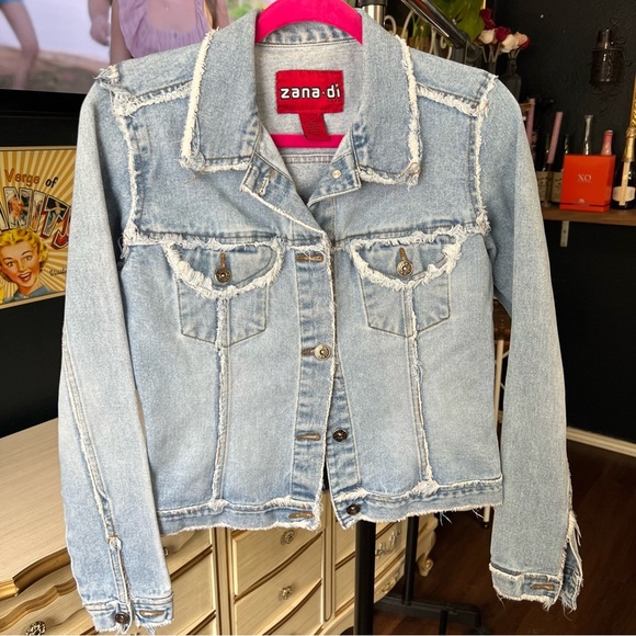 Y2K Zana-di Light Blue Denim Jacket Medium - Picture 1 of 6